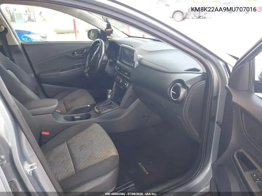 2021 Hyundai Kona Sel VIN: KM8K22AA9MU707016 Lot: 45563364