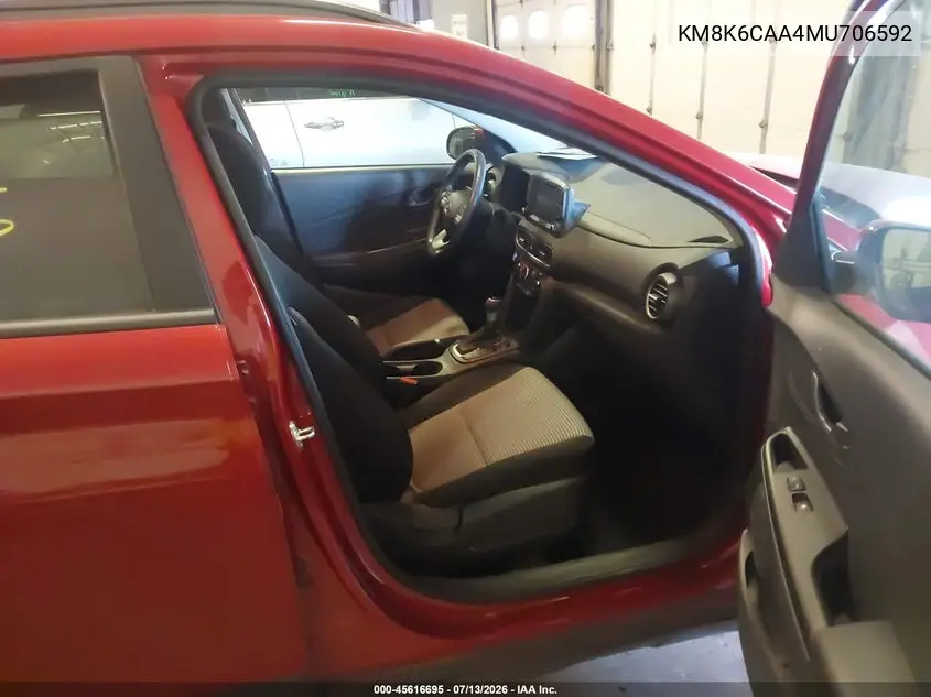 2021 Hyundai Kona Sel Plus VIN: KM8K6CAA4MU706592 Lot: 45616695