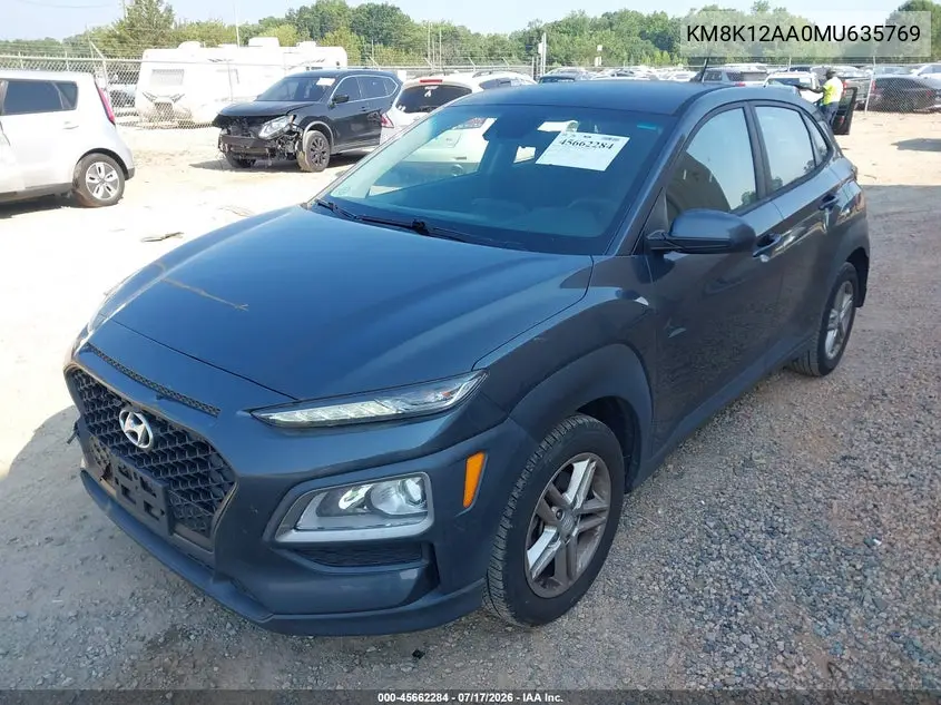 2021 Hyundai Kona Se VIN: KM8K12AA0MU635769 Lot: 45662284