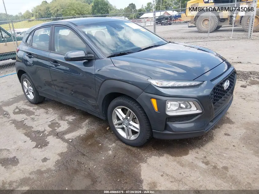 2021 Hyundai Kona Se VIN: KM8K1CAA8MU745068 Lot: 45665378