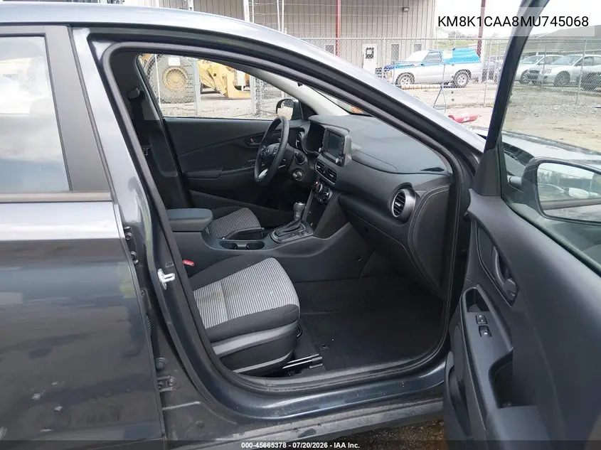 2021 Hyundai Kona Se VIN: KM8K1CAA8MU745068 Lot: 45665378