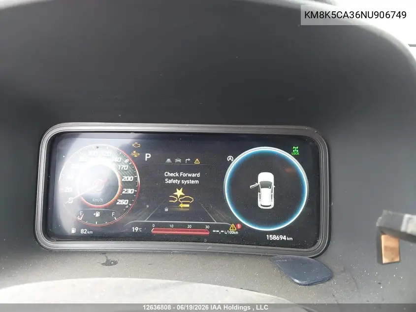 2022 Hyundai Kona Limited VIN: KM8K5CA36NU906749 Lot: 12636808