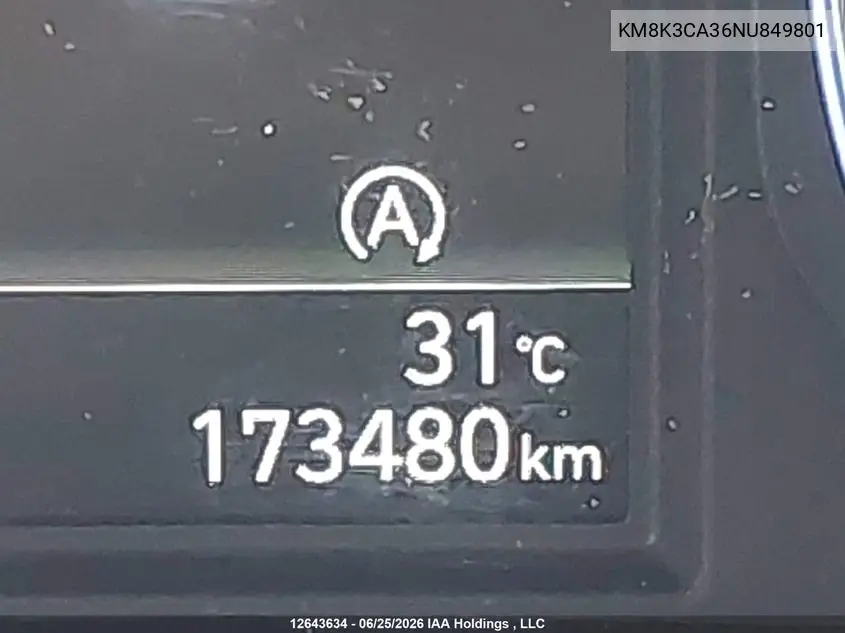 2022 Hyundai Kona N Line VIN: KM8K3CA36NU849801 Lot: 12643634