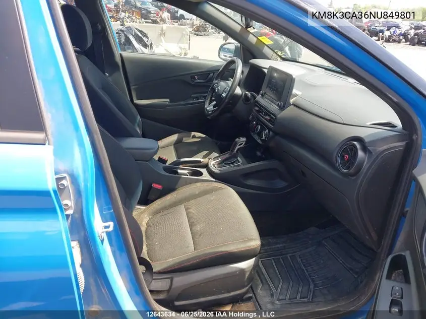 2022 Hyundai Kona N Line VIN: KM8K3CA36NU849801 Lot: 12643634