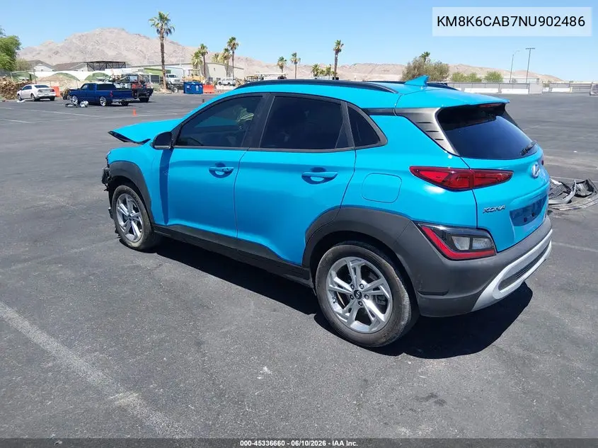 2022 Hyundai Kona Sel VIN: KM8K6CAB7NU902486 Lot: 45336660