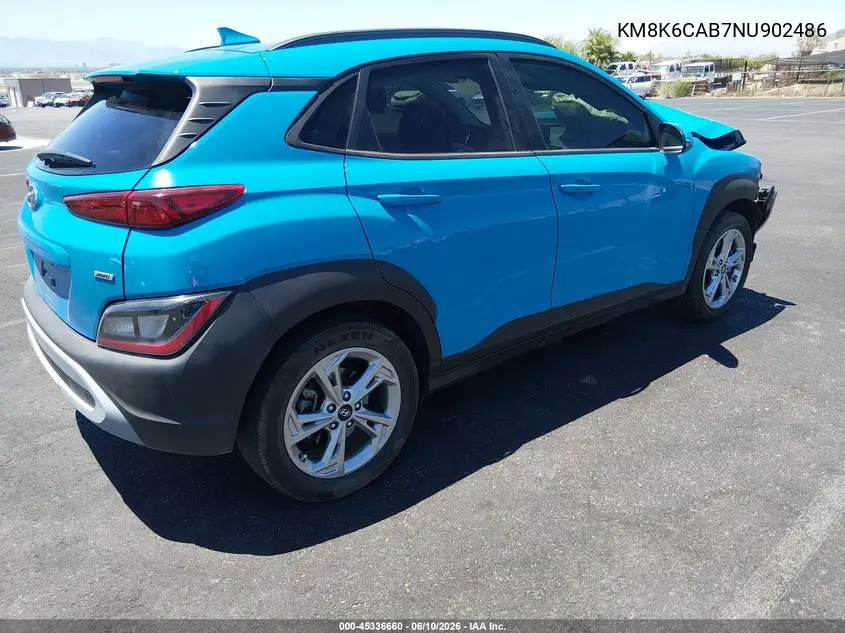 2022 Hyundai Kona Sel VIN: KM8K6CAB7NU902486 Lot: 45336660