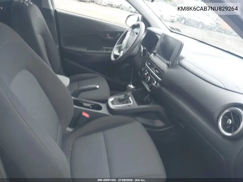 2022 Hyundai Kona Sel VIN: KM8K6CAB7NU829264 Lot: 45591305