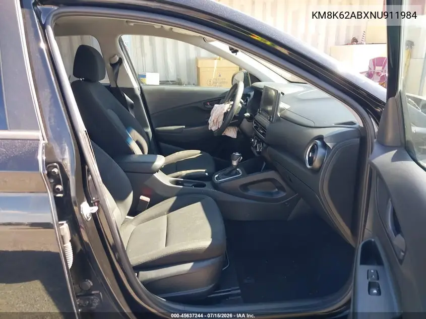 2022 Hyundai Kona Sel VIN: KM8K62ABXNU911984 Lot: 45637244