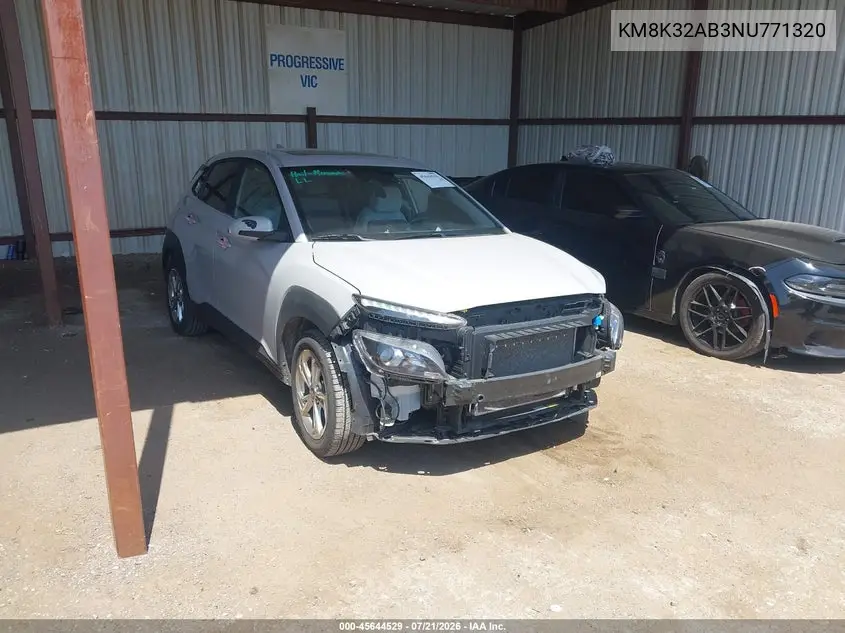 2022 Hyundai Kona Sel VIN: KM8K32AB3NU771320 Lot: 45644529