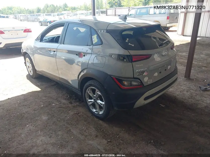 2022 Hyundai Kona Sel VIN: KM8K32AB3NU771320 Lot: 45644529