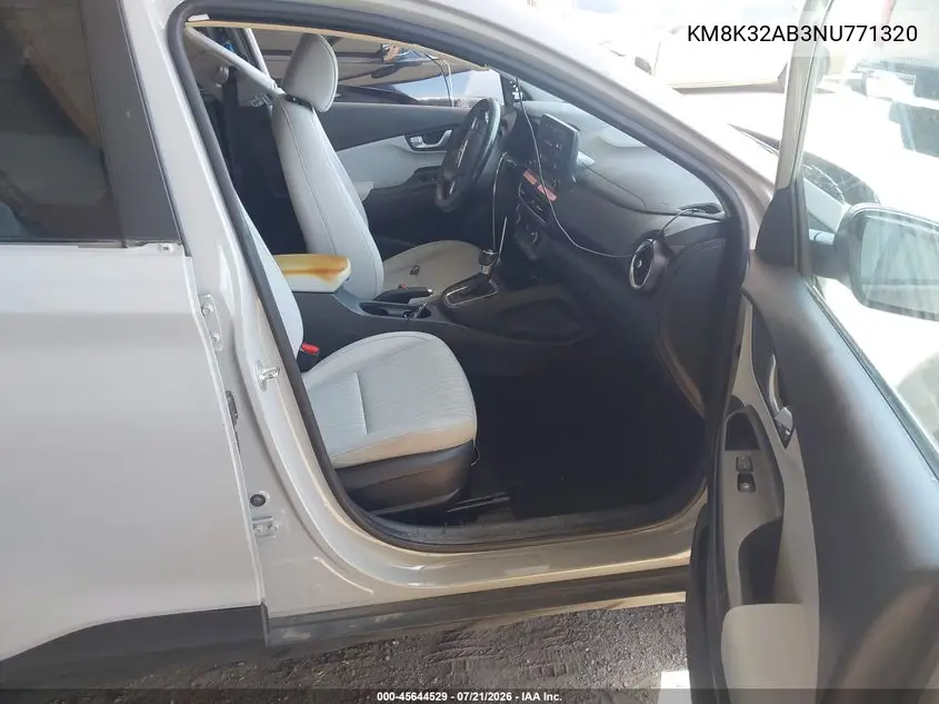 2022 Hyundai Kona Sel VIN: KM8K32AB3NU771320 Lot: 45644529