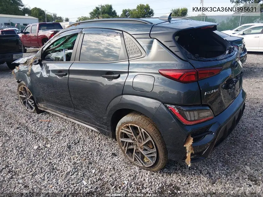2022 Hyundai Kona N Line VIN: KM8K3CA36NU895631 Lot: 45656317