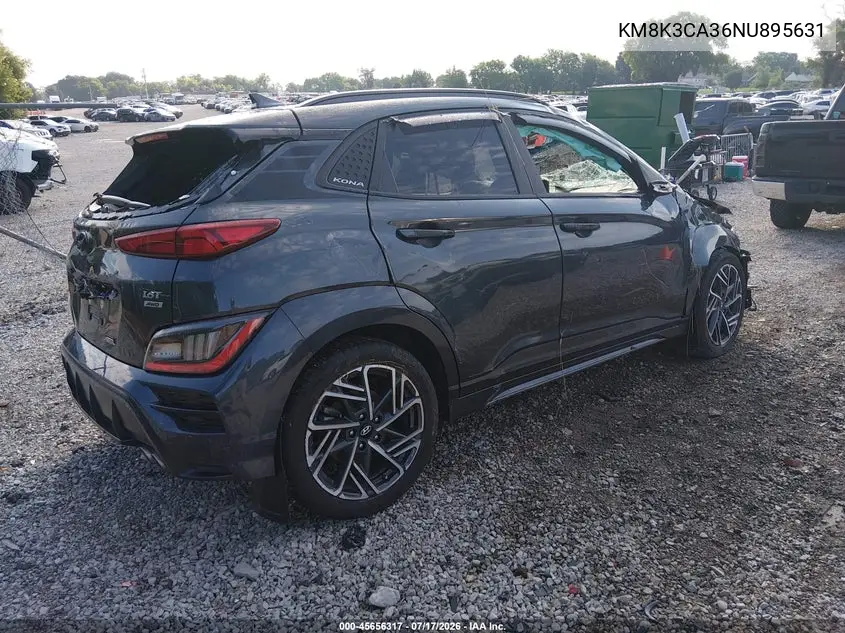 2022 Hyundai Kona N Line VIN: KM8K3CA36NU895631 Lot: 45656317
