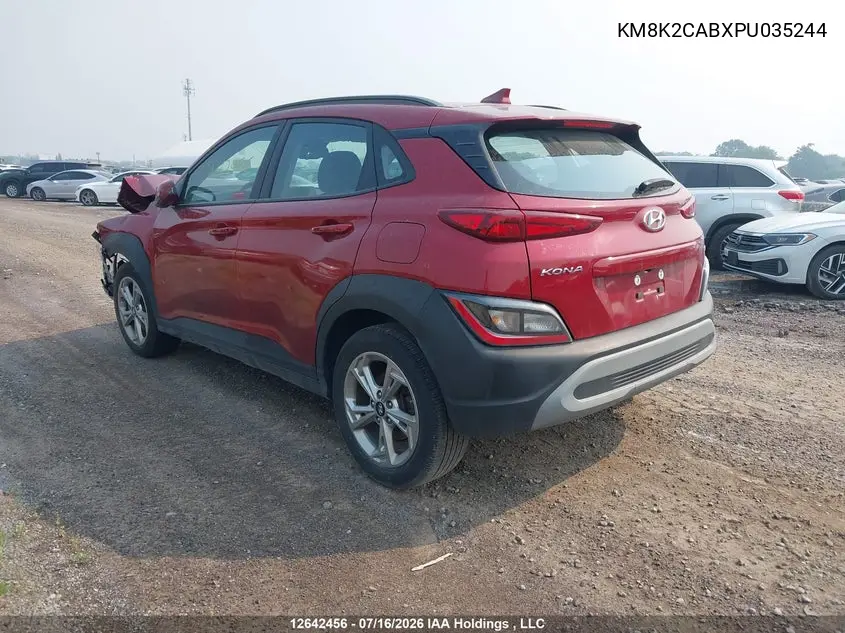 2023 Hyundai Kona Se VIN: KM8K2CABXPU035244 Lot: 12642456