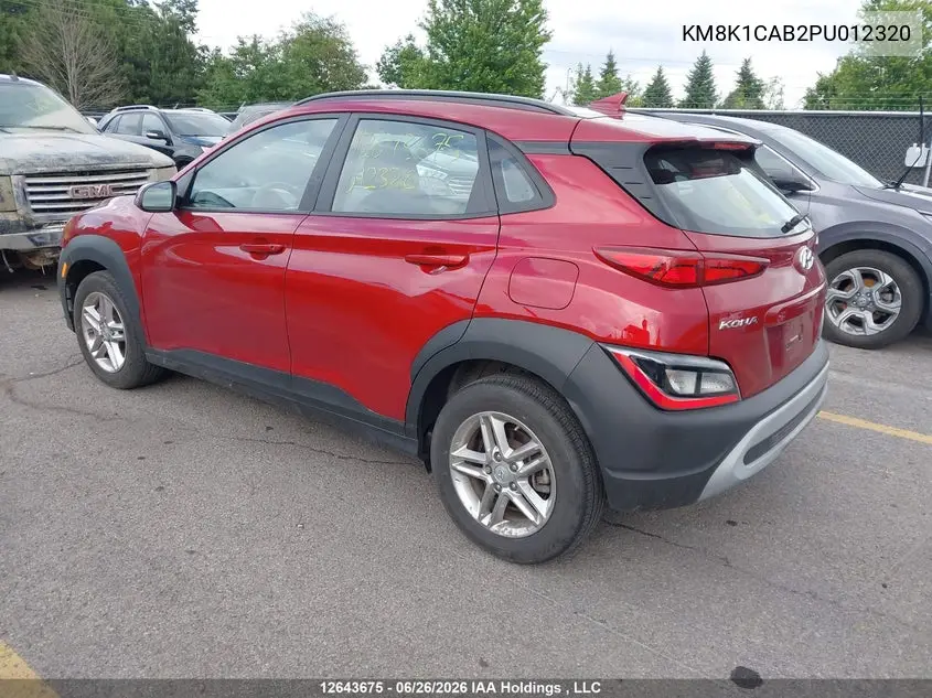 2023 Hyundai Kona Essential Awd VIN: KM8K1CAB2PU012320 Lot: 12643675