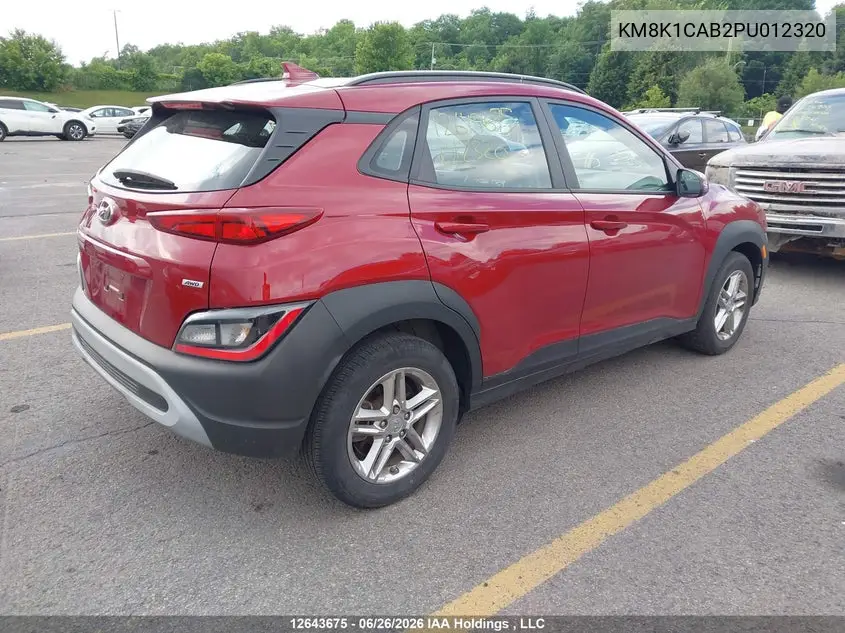 2023 Hyundai Kona Essential Awd VIN: KM8K1CAB2PU012320 Lot: 12643675