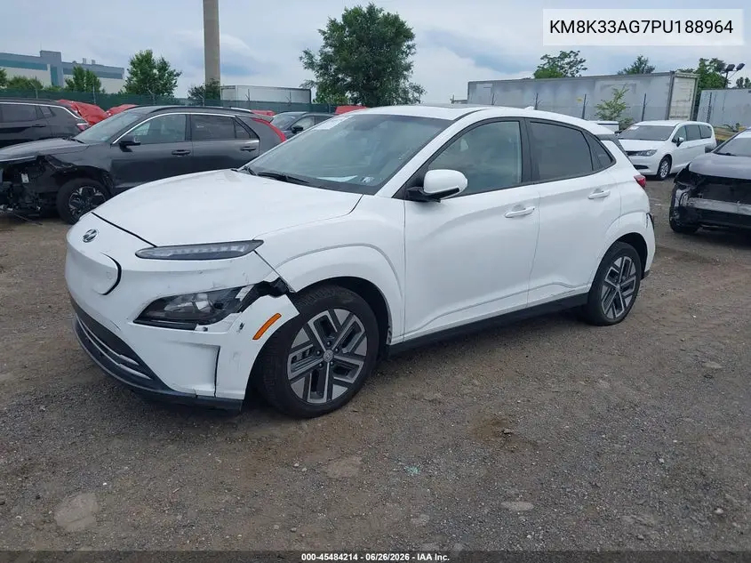 2023 Hyundai Kona Electric Sel VIN: KM8K33AG7PU188964 Lot: 45484214