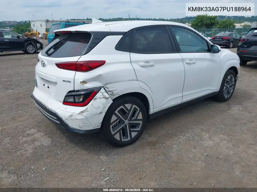 2023 Hyundai Kona Electric Sel VIN: KM8K33AG7PU188964 Lot: 45484214
