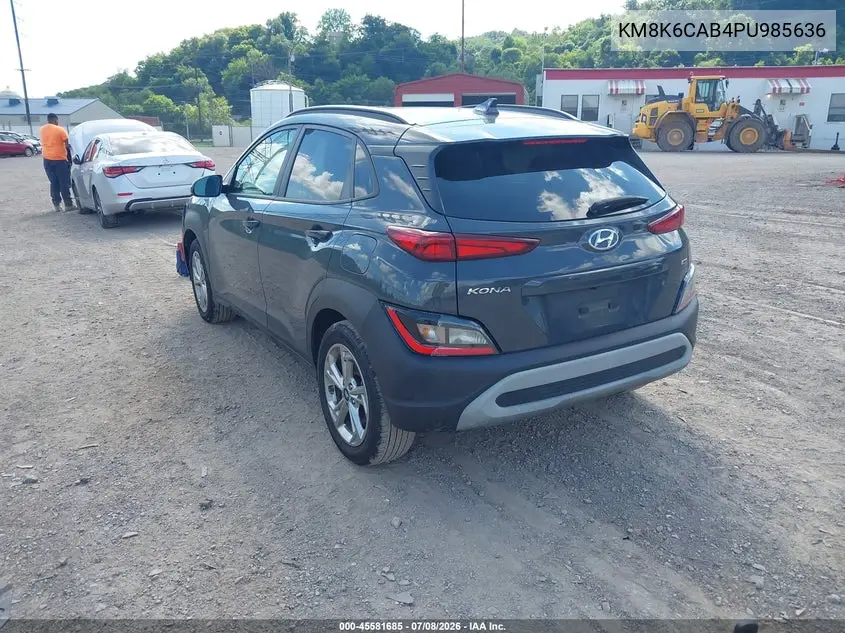 2023 Hyundai Kona Sel VIN: KM8K6CAB4PU985636 Lot: 45581685