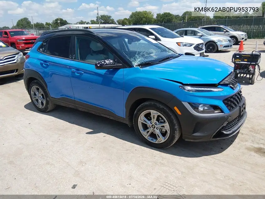 2023 Hyundai Kona Sel VIN: KM8K62AB0PU953793 Lot: 45615418