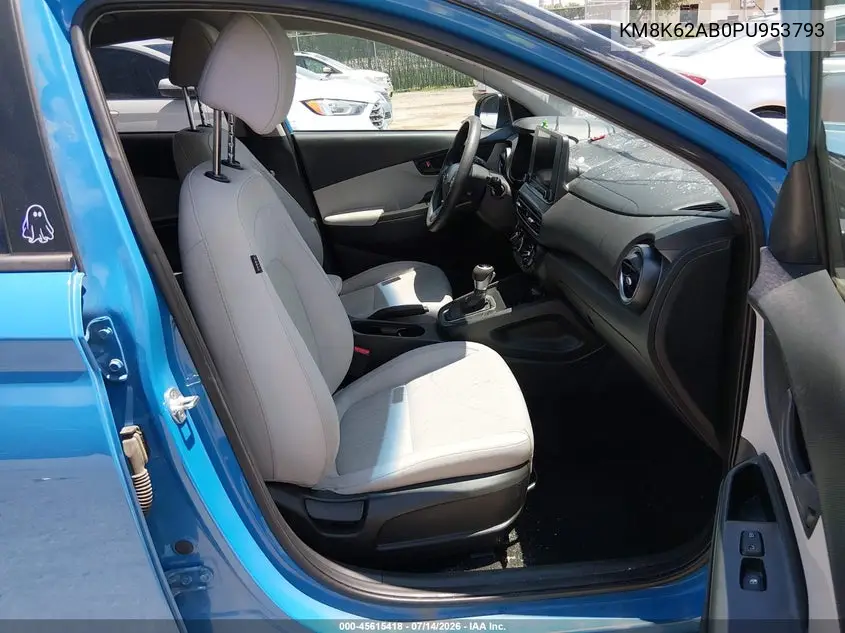2023 Hyundai Kona Sel VIN: KM8K62AB0PU953793 Lot: 45615418