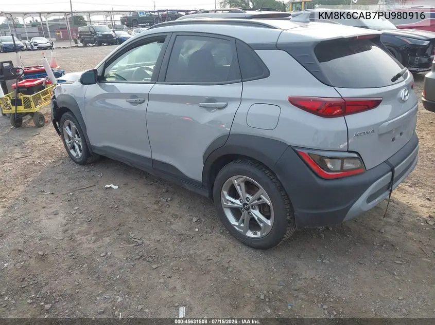 2023 Hyundai Kona Sel VIN: KM8K6CAB7PU980916 Lot: 45631508