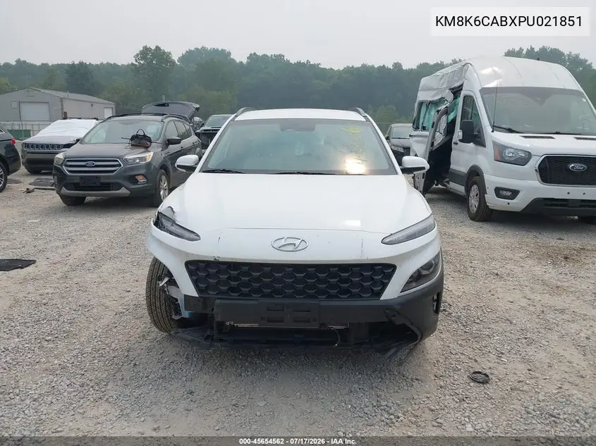 2023 Hyundai Kona Sel VIN: KM8K6CABXPU021851 Lot: 45654562