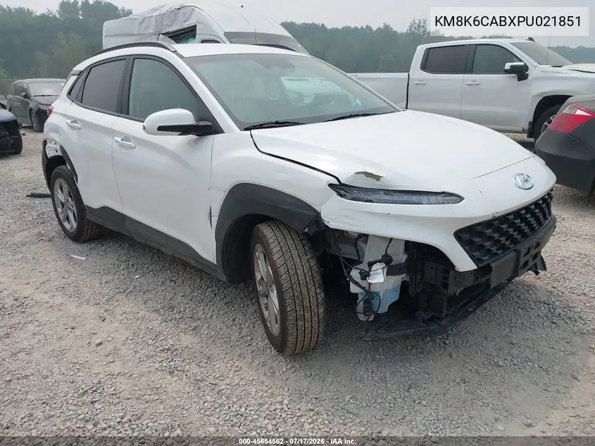2023 Hyundai Kona Sel VIN: KM8K6CABXPU021851 Lot: 45654562