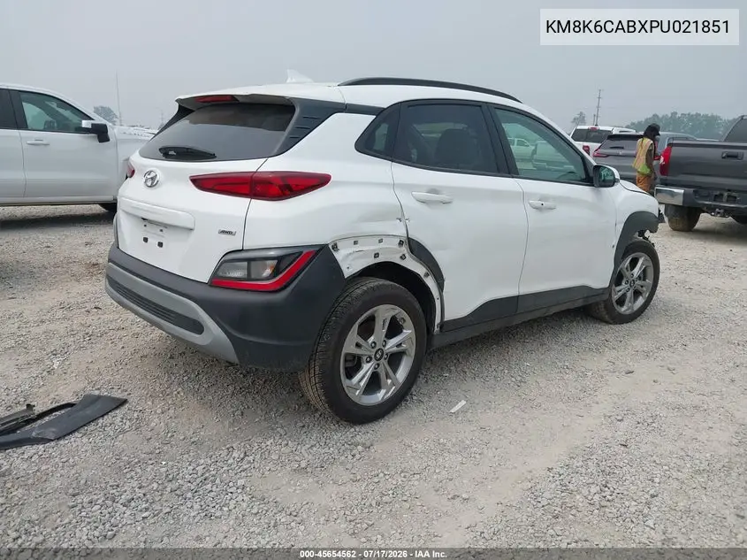 2023 Hyundai Kona Sel VIN: KM8K6CABXPU021851 Lot: 45654562