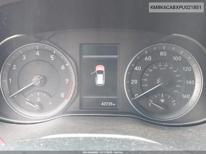 2023 Hyundai Kona Sel VIN: KM8K6CABXPU021851 Lot: 45654562