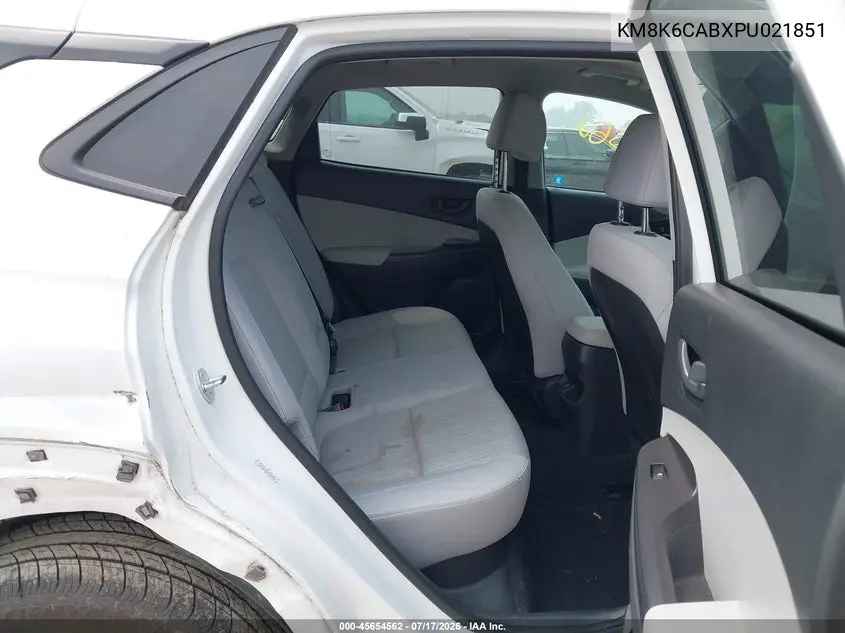 2023 Hyundai Kona Sel VIN: KM8K6CABXPU021851 Lot: 45654562