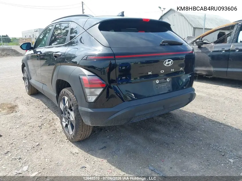 2024 Hyundai Kona Sel VIN: KM8HBCAB4RU093606 Lot: 12648570