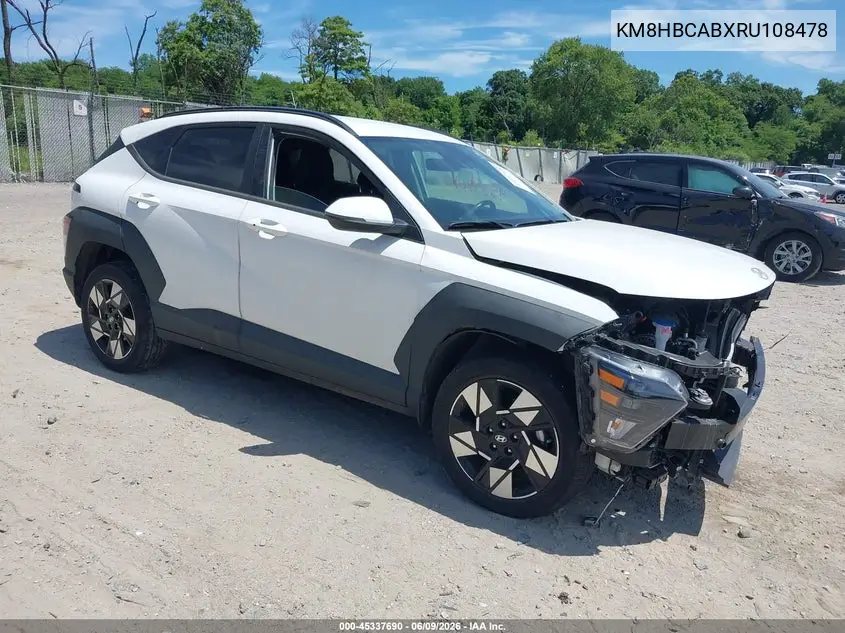 2024 Hyundai Kona Sel VIN: KM8HBCABXRU108478 Lot: 45337690