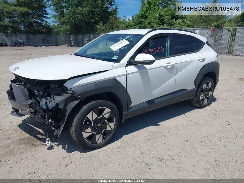 2024 Hyundai Kona Sel VIN: KM8HBCABXRU108478 Lot: 45337690