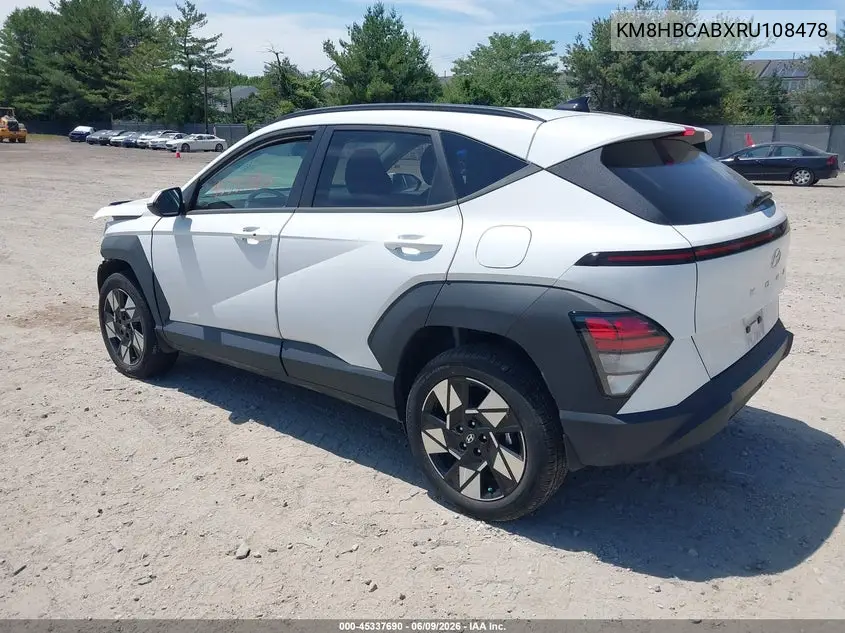 2024 Hyundai Kona Sel VIN: KM8HBCABXRU108478 Lot: 45337690