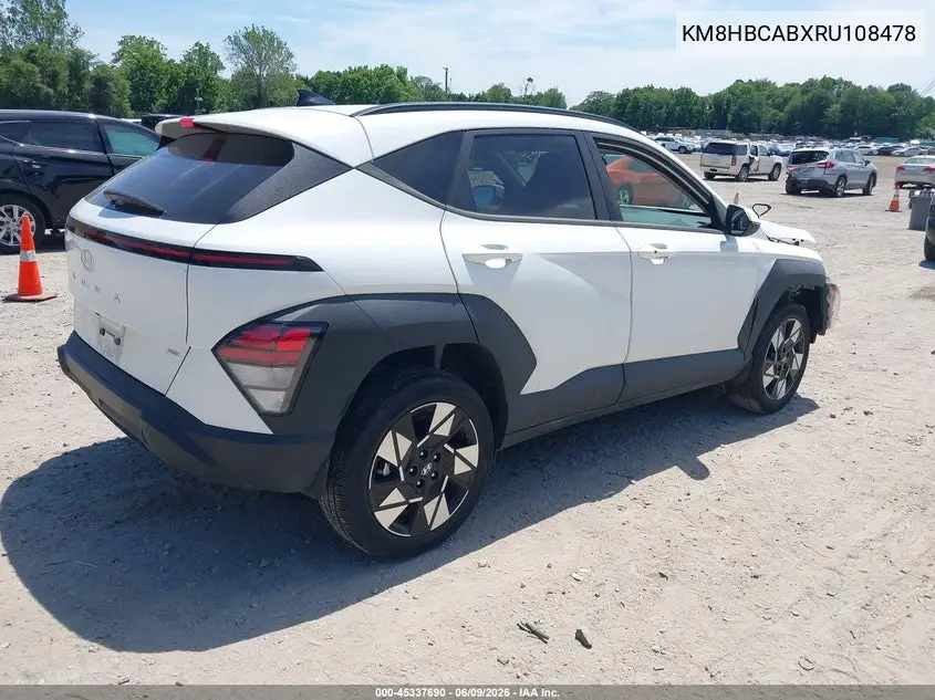 2024 Hyundai Kona Sel VIN: KM8HBCABXRU108478 Lot: 45337690