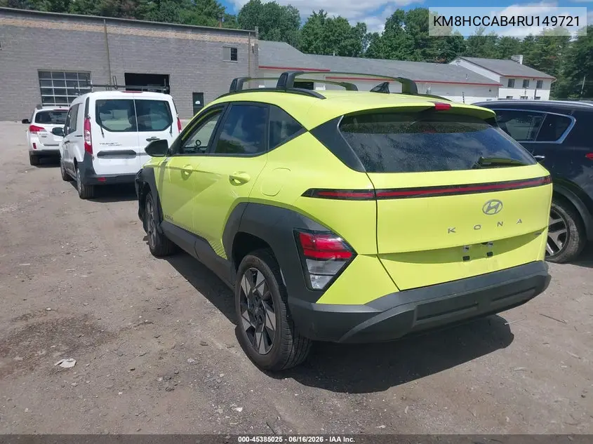 2024 Hyundai Kona Sel VIN: KM8HCCAB4RU149721 Lot: 45385025