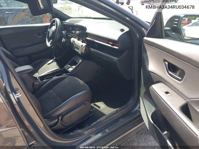 2024 Hyundai Kona N Line VIN: KM8HA3A34RU034678 Lot: 45615675