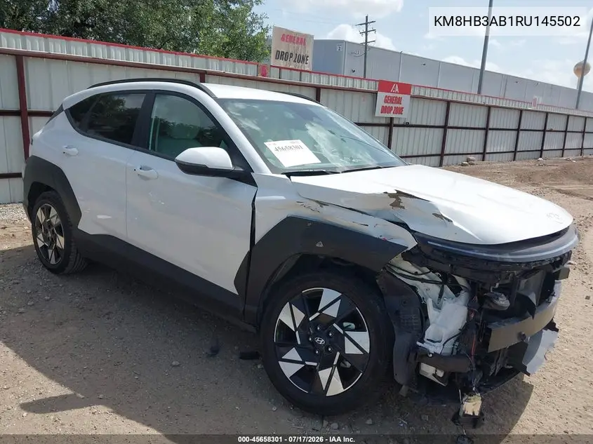 2024 Hyundai Kona Sel VIN: KM8HB3AB1RU145502 Lot: 45658301