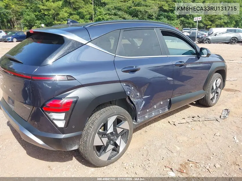 2024 Hyundai Kona Limited VIN: KM8HECA33RU131715 Lot: 45661741