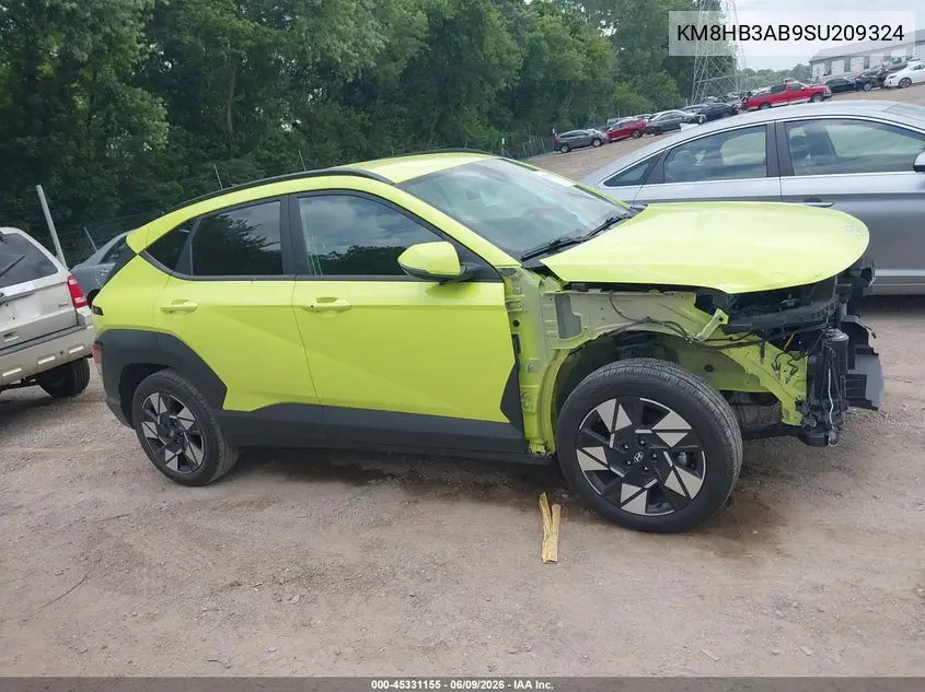 2025 Hyundai Kona Sel VIN: KM8HB3AB9SU209324 Lot: 45331155