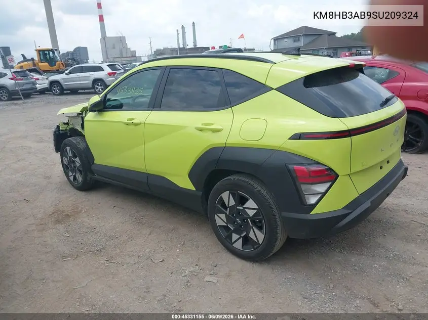 2025 Hyundai Kona Sel VIN: KM8HB3AB9SU209324 Lot: 45331155