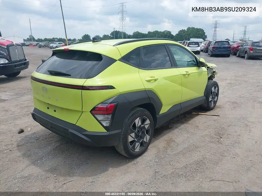2025 Hyundai Kona Sel VIN: KM8HB3AB9SU209324 Lot: 45331155