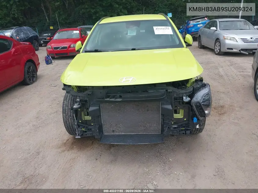 2025 Hyundai Kona Sel VIN: KM8HB3AB9SU209324 Lot: 45331155