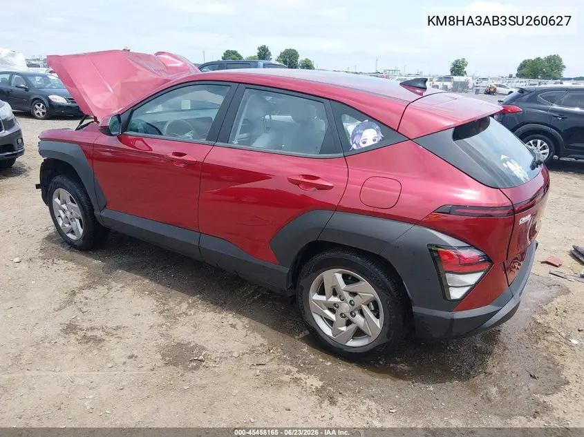 2025 Hyundai Kona Se VIN: KM8HA3AB3SU260627 Lot: 45458165