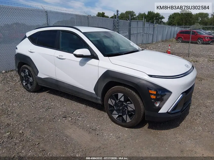 2025 Hyundai Kona Sel VIN: KM8HB3AB7SU302584 Lot: 45643332