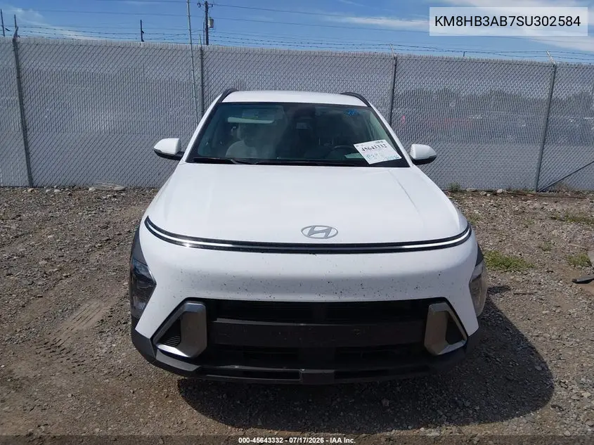 2025 Hyundai Kona Sel VIN: KM8HB3AB7SU302584 Lot: 45643332