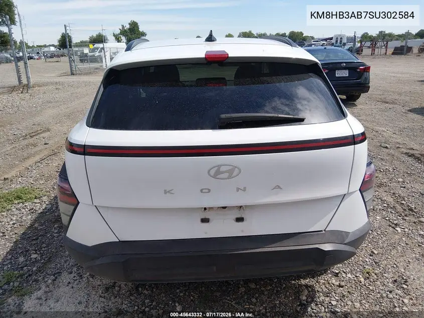 2025 Hyundai Kona Sel VIN: KM8HB3AB7SU302584 Lot: 45643332