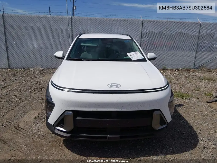 2025 Hyundai Kona Sel VIN: KM8HB3AB7SU302584 Lot: 45643332