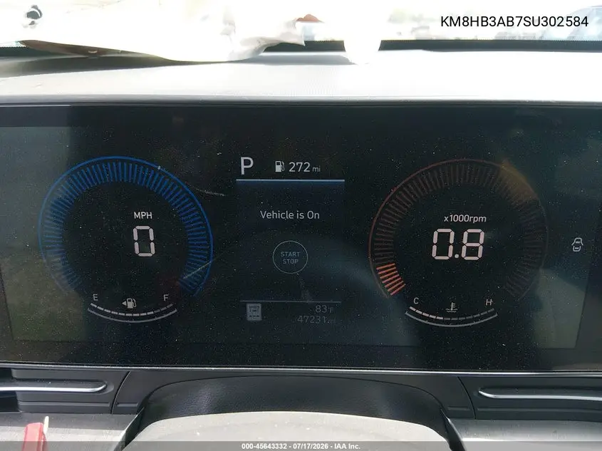 2025 Hyundai Kona Sel VIN: KM8HB3AB7SU302584 Lot: 45643332